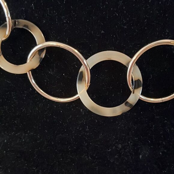 Sparkle & Bling Gold-Tone Black Tortoise Chunky Chain Necklace Earring Set- OSFM - Picture 9 of 16